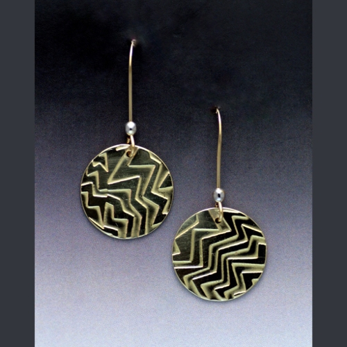 MB-E402 Earrings Small Brass Circles $40 at Hunter Wolff Gallery